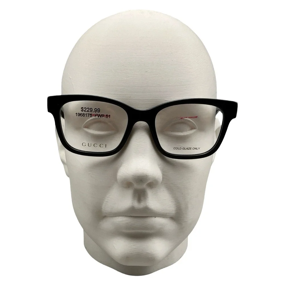 Gucci GG1025OZ 004 Black Gold Interlocking G Eyeglasses Frames 51-18-140